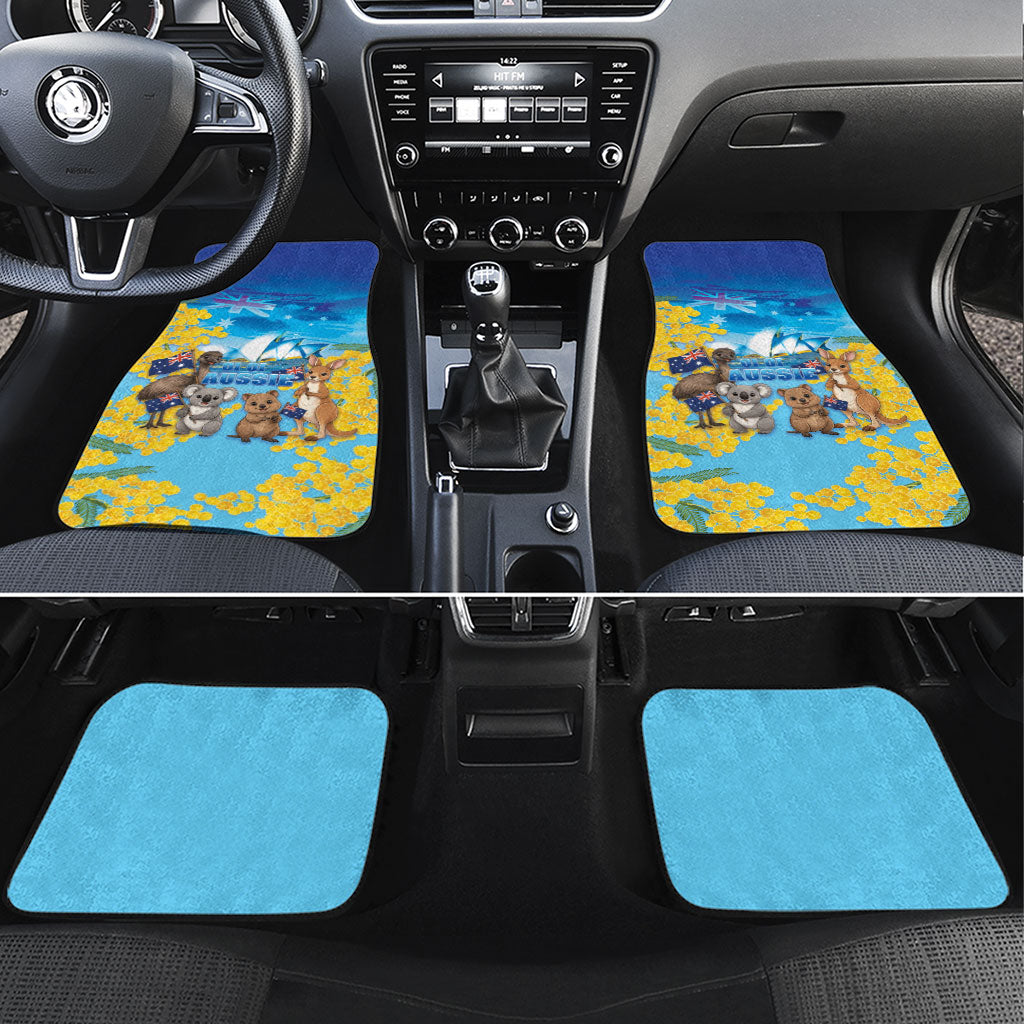 Happy Australia Flag Day Car Mats Aussie Animals Grunge Style