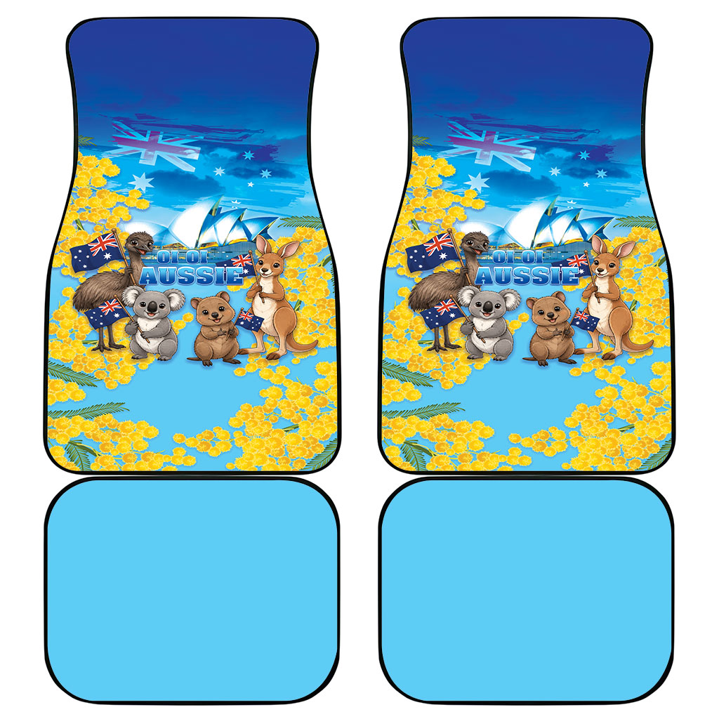 Happy Australia Flag Day Car Mats Aussie Animals Grunge Style