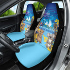 Happy Australia Flag Day Car Seat Cover Aussie Animals Grunge Style