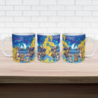 Happy Australia Flag Day Ceramic Mug Aussie Animals Grunge Style