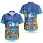 Happy Australia Flag Day Couples Matching Short Sleeve Bodycon Dress and Hawaiian Shirt Aussie Animals Grunge Style