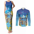 Happy Australia Flag Day Couples Matching Tank Maxi Dress and Long Sleeve Button Shirt Aussie Animals Grunge Style