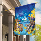 Happy Australia Flag Day Garden Flag Aussie Animals Grunge Style