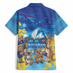 Happy Australia Flag Day Hawaiian Shirt Aussie Animals Grunge Style