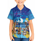 Happy Australia Flag Day Hawaiian Shirt Aussie Animals Grunge Style