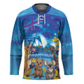 Happy Australia Flag Day Hockey Jersey Aussie Animals Grunge Style