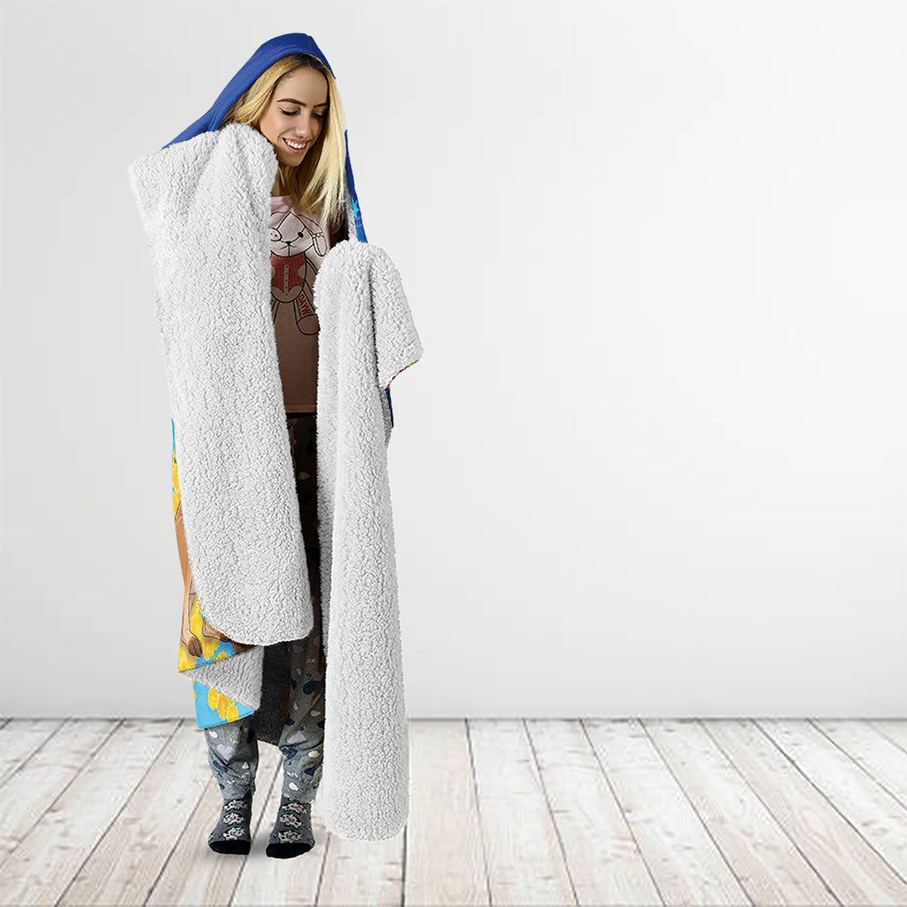Happy Australia Flag Day Hooded Blanket Aussie Animals Grunge Style