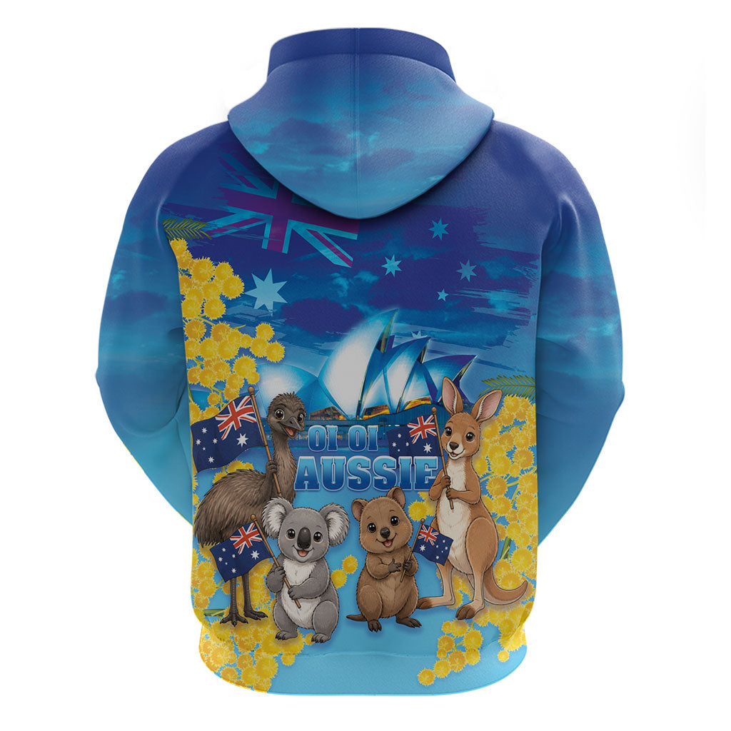 Happy Australia Flag Day Hoodie Aussie Animals Grunge Style