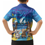 Happy Australia Flag Day Kid Hawaiian Shirt Aussie Animals Grunge Style