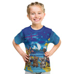 Happy Australia Flag Day Kid T Shirt Aussie Animals Grunge Style