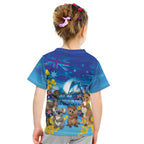 Happy Australia Flag Day Kid T Shirt Aussie Animals Grunge Style