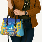 Happy Australia Flag Day Leather Bag Aussie Animals Grunge Style