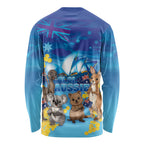Happy Australia Flag Day Long Sleeve Shirt Aussie Animals Grunge Style