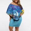 Happy Australia Flag Day Off Shoulder Short Dress Aussie Animals Grunge Style
