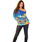 Happy Australia Flag Day Off Shoulder Sweater Aussie Animals Grunge Style