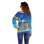 Happy Australia Flag Day Off Shoulder Sweater Aussie Animals Grunge Style
