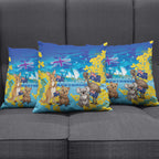 Happy Australia Flag Day Pillow Cover Aussie Animals Grunge Style