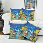 Happy Australia Flag Day Pillow Cover Aussie Animals Grunge Style