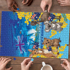 Happy Australia Flag Day Puzzle Aussie Animals Grunge Style