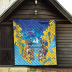 Happy Australia Flag Day Quilt Aussie Animals Grunge Style