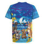 Happy Australia Flag Day Rugby Jersey Aussie Animals Grunge Style