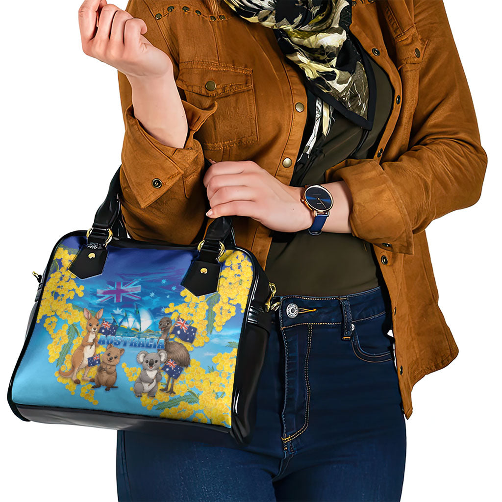 Happy Australia Flag Day Shoulder Handbag Aussie Animals Grunge Style