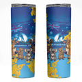 Happy Australia Flag Day Skinny Tumbler Aussie Animals Grunge Style