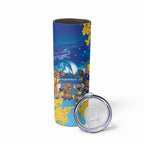 Happy Australia Flag Day Skinny Tumbler Aussie Animals Grunge Style