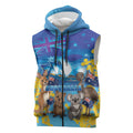 Happy Australia Flag Day Sleeveless Zip Hoodie Aussie Animals Grunge Style