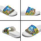 Happy Australia Flag Day Slide Sandals Aussie Animals Grunge Style