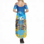 Happy Australia Flag Day Summer Maxi Dress Aussie Animals Grunge Style