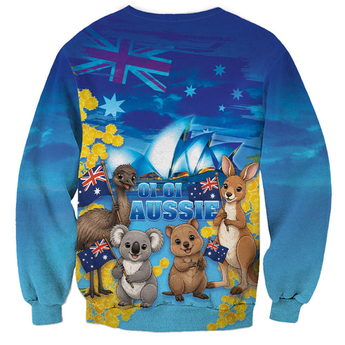 Happy Australia Flag Day Sweatshirt Aussie Animals Grunge Style