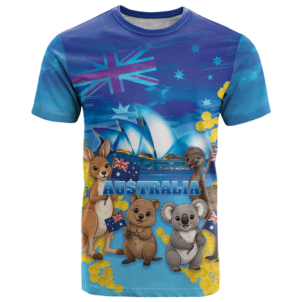 Happy Australia Flag Day T Shirt Aussie Animals Grunge Style