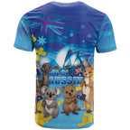 Happy Australia Flag Day T Shirt Aussie Animals Grunge Style