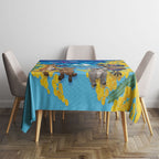 Happy Australia Flag Day Tablecloth Aussie Animals Grunge Style