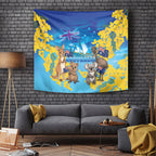 Happy Australia Flag Day Tapestry Aussie Animals Grunge Style