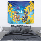 Happy Australia Flag Day Tapestry Aussie Animals Grunge Style