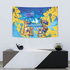 Happy Australia Flag Day Tapestry Aussie Animals Grunge Style