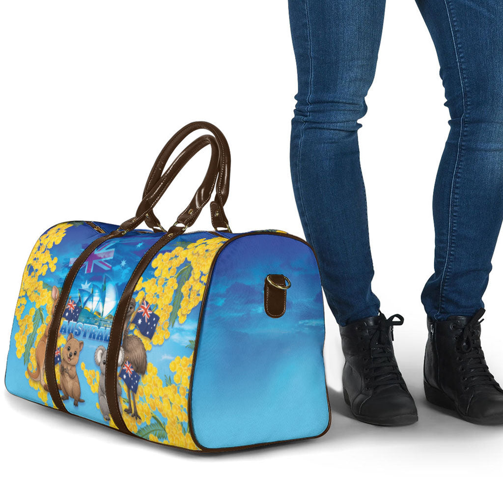 Happy Australia Flag Day Travel Bag Aussie Animals Grunge Style