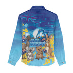 Happy Australia Flag Day Women Casual Shirt Aussie Animals Grunge Style