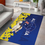 Australia Cockatoo Area Rug Aussie Flag With Golden Wattle
