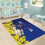 Australia Cockatoo Area Rug Aussie Flag With Golden Wattle