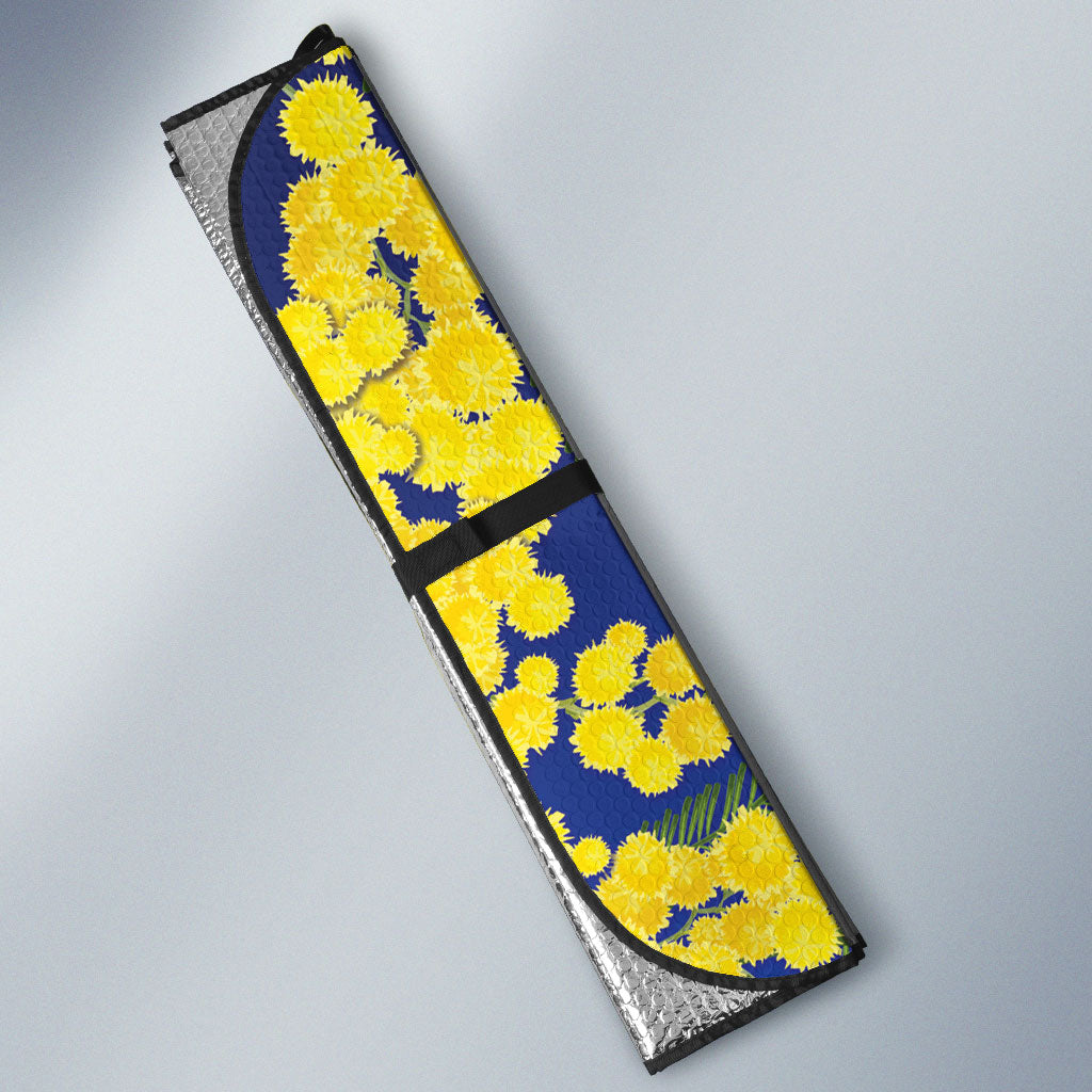 Australia Cockatoo Auto Sun Shade Aussie Flag With Golden Wattle