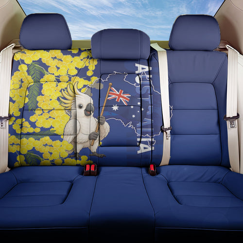 Australia Cockatoo Back Car Seat Cover Aussie Flag With Golden Wattle