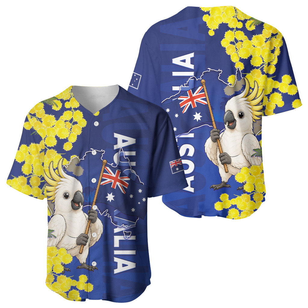 Australia Cockatoo Baseball Jersey Aussie Flag With Golden Wattle