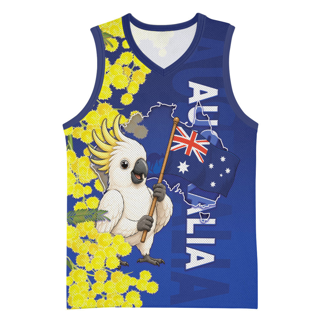 Australia Cockatoo Basketball Jersey Aussie Flag With Golden Wattle