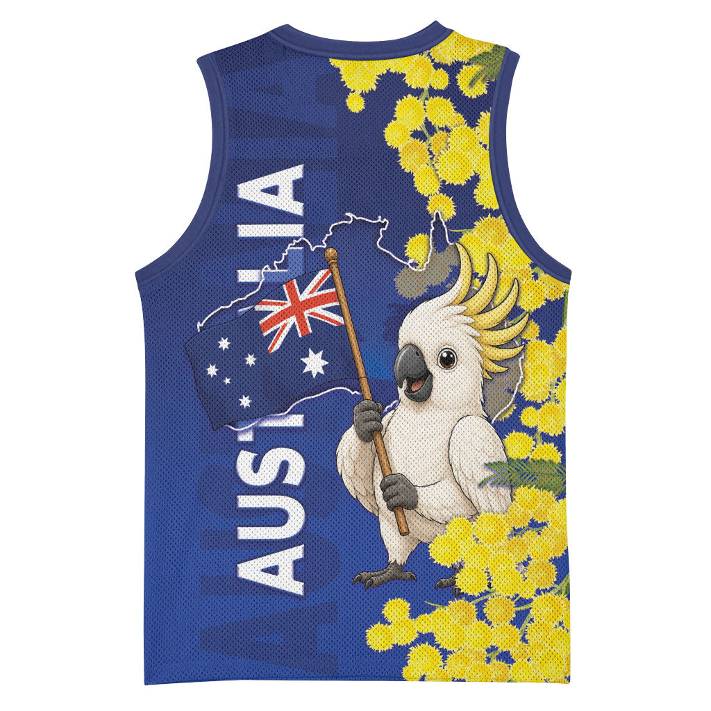 Australia Cockatoo Basketball Jersey Aussie Flag With Golden Wattle