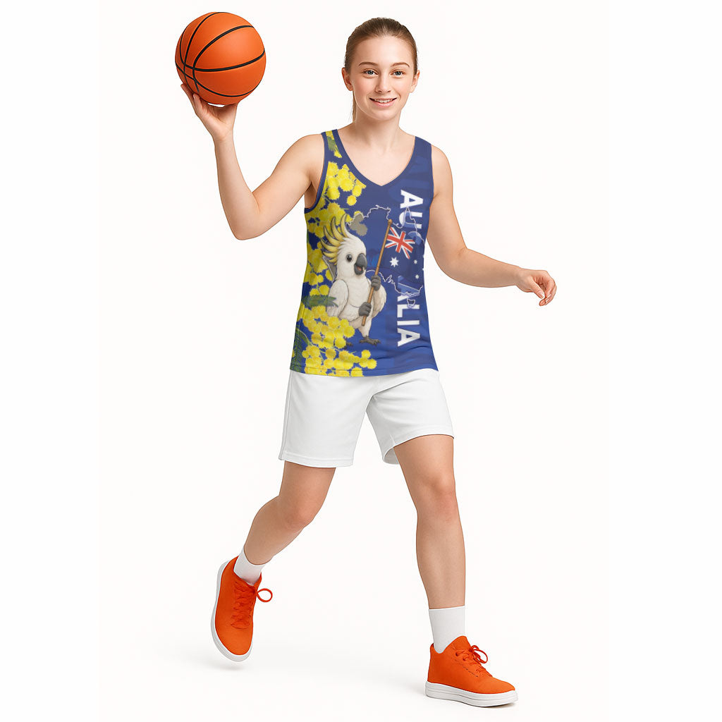 Australia Cockatoo Basketball Jersey Aussie Flag With Golden Wattle