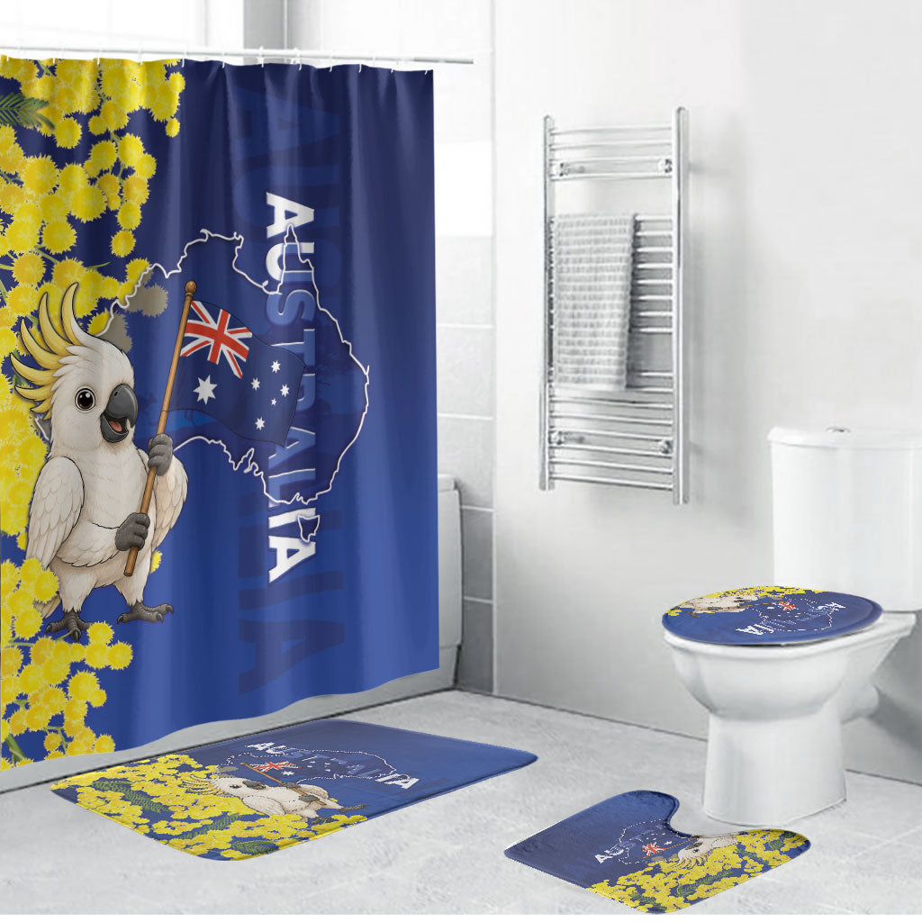 Australia Cockatoo Bathroom Set Aussie Flag With Golden Wattle