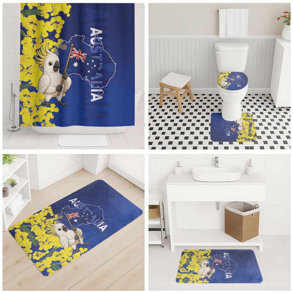 Australia Cockatoo Bathroom Set Aussie Flag With Golden Wattle